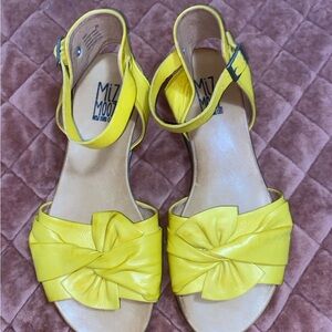 Miz Mooz Yellow Women's Sandals with Bow